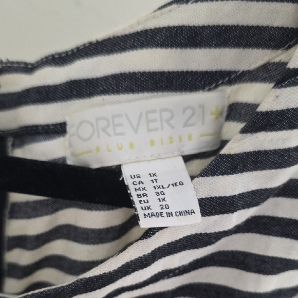 Forever 21 Blue and White Sleeveless Mini Sundress - Picture 2 of 5